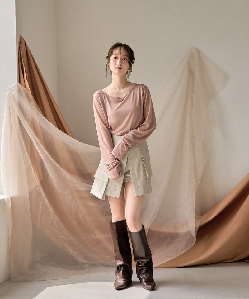 2way layered skirt pants / 2ウェイレイヤードスカパン
