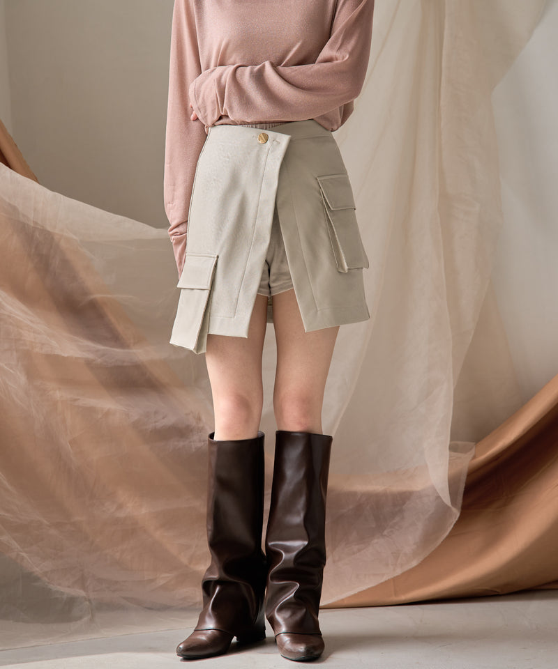 2way layered skirt pants / 2ウェイレイヤードスカパン