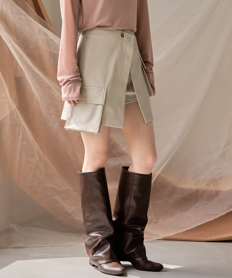 2way layered skirt pants / 2ウェイレイヤードスカパン