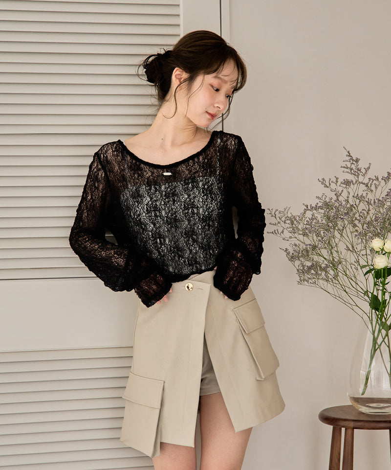 2way layered skirt pants / 2ウェイレイヤードスカパン