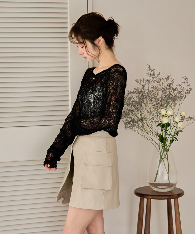2way layered skirt pants / 2ウェイレイヤードスカパン
