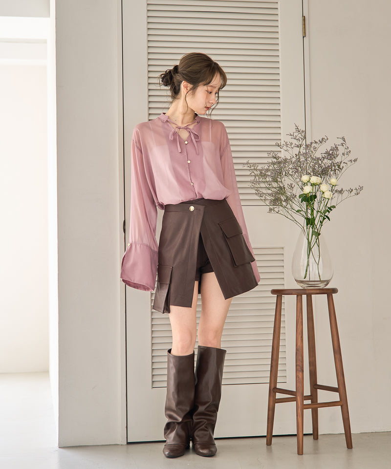 2way layered skirt pants / 2ウェイレイヤードスカパン