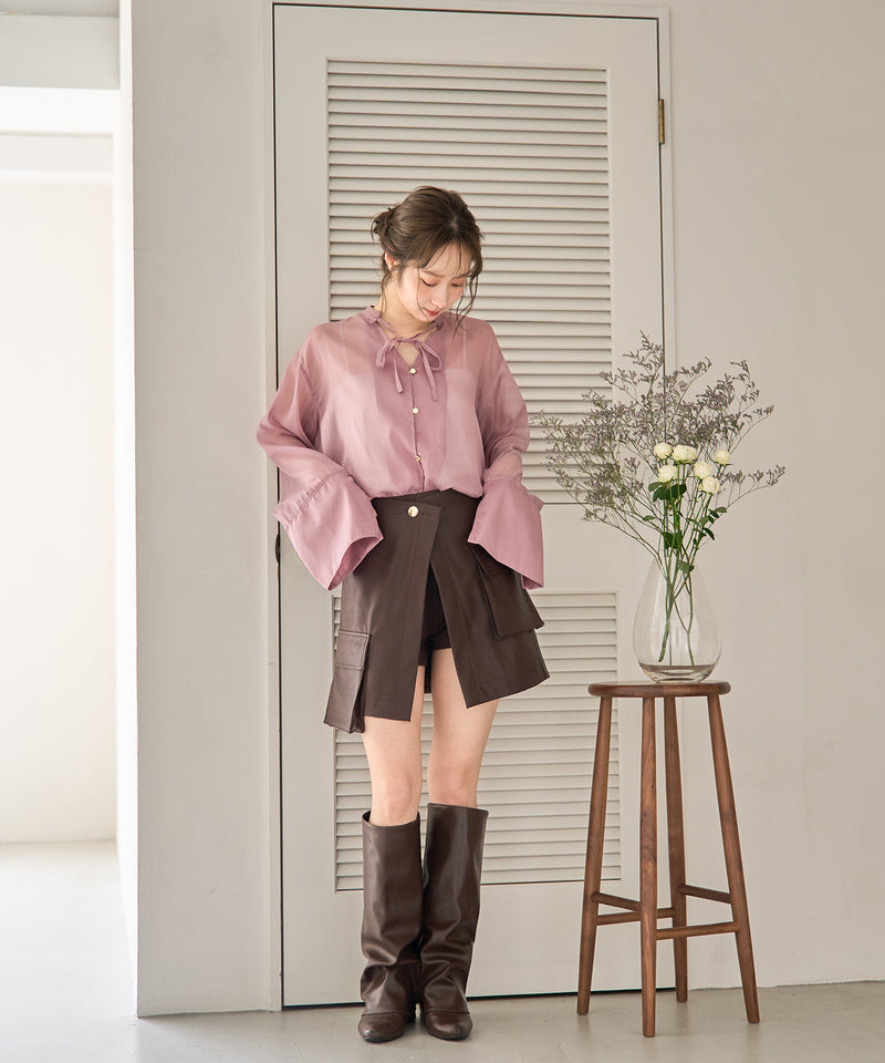 2way layered skirt pants / 2ウェイレイヤードスカパン
