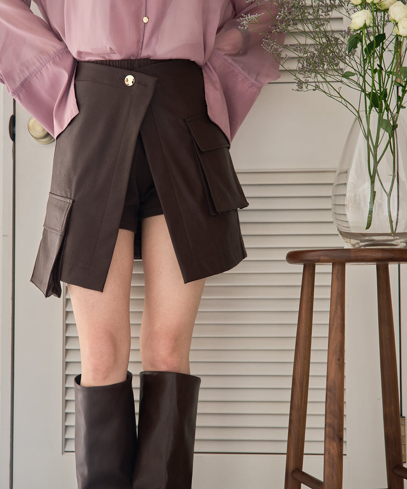 2way layered skirt pants / 2ウェイレイヤードスカパン