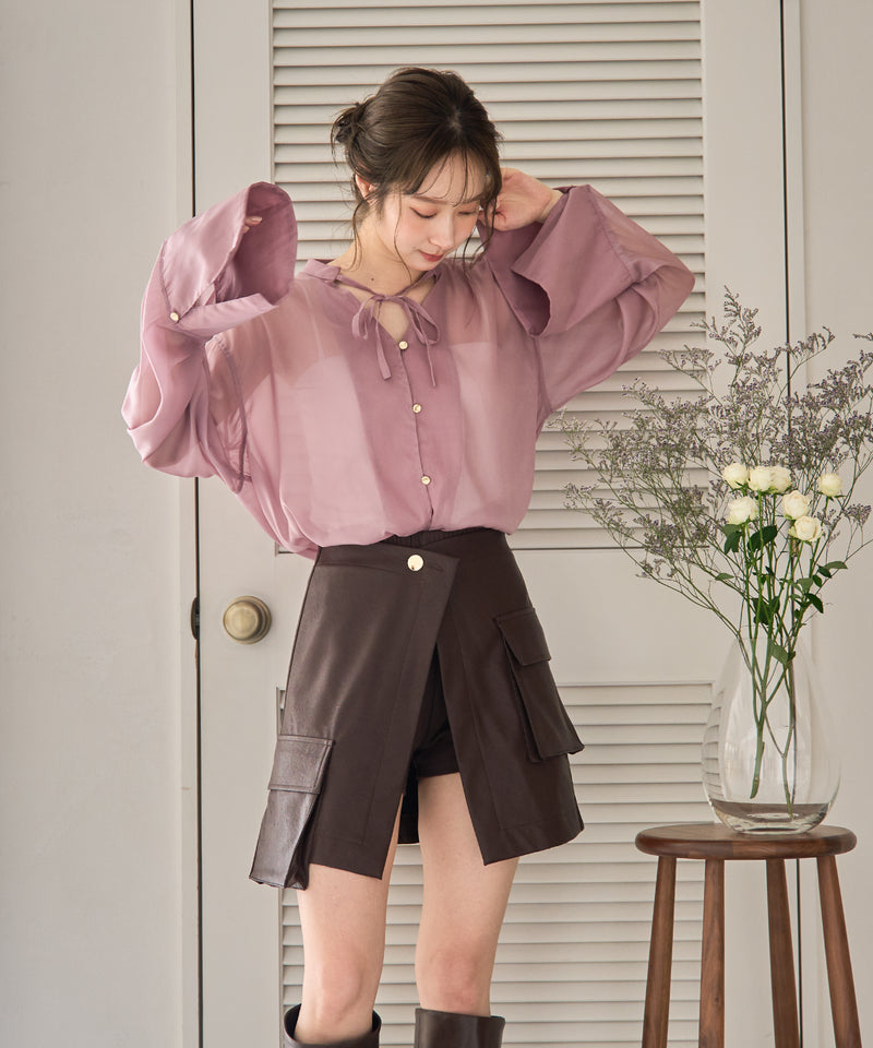 2way layered skirt pants / 2ウェイレイヤードスカパン