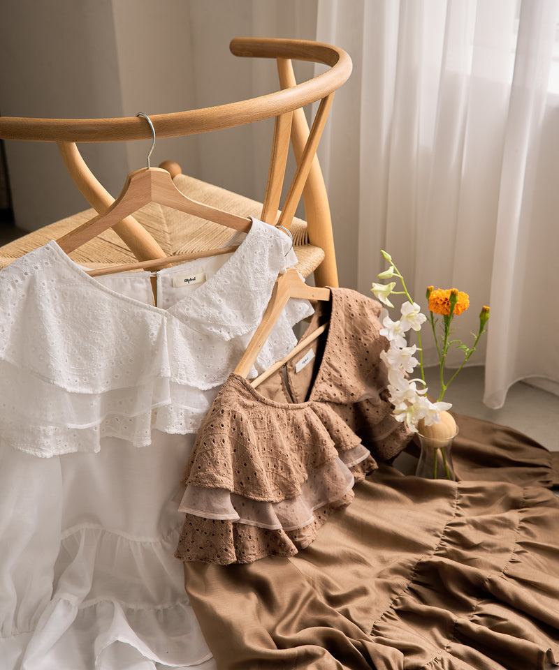 ruffle lace sheer tunic one piece / フリルレースシアーチュニックワンピース