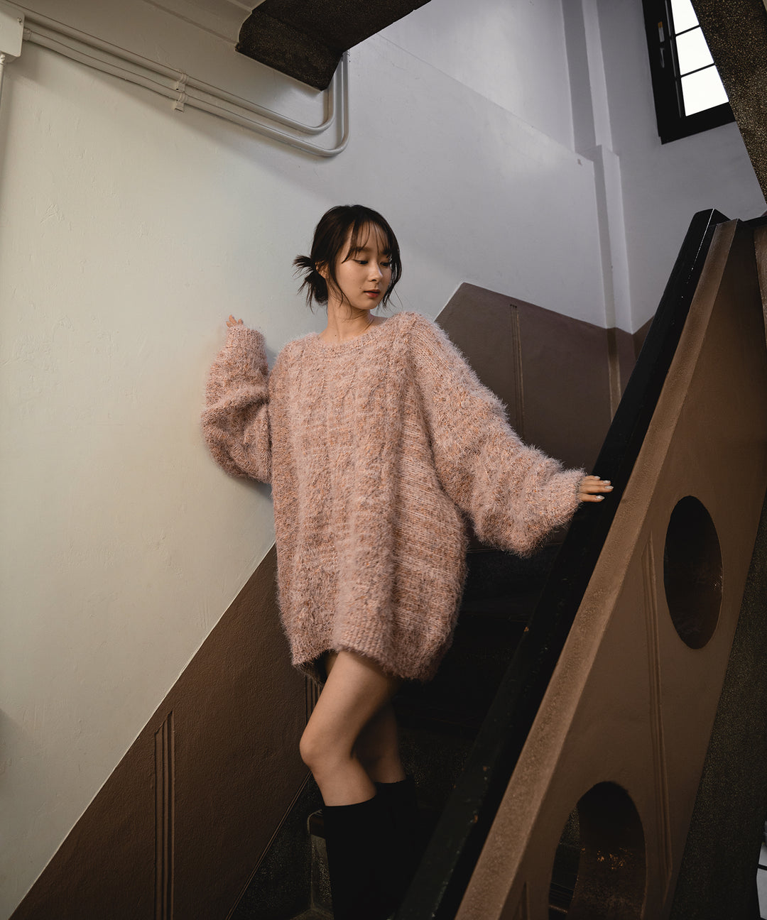 mix color cable tunic / ミックスカラーケーブルチュニック – favclo 