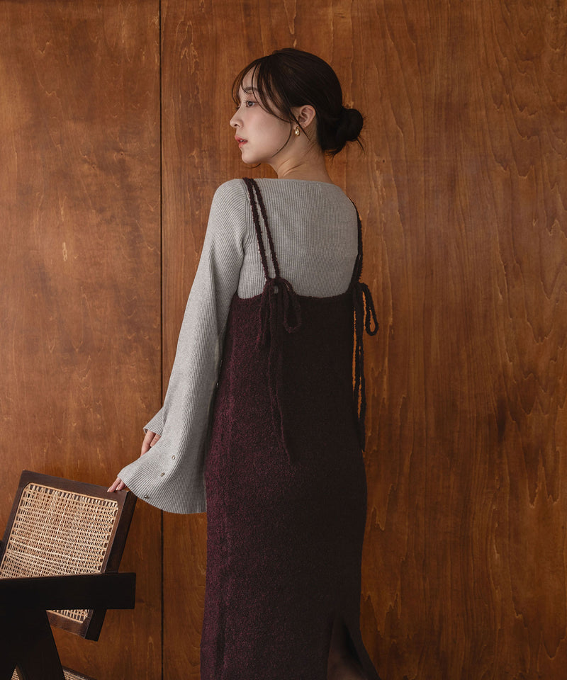 iline knit camisole onepiece / アイラインニットキャミワンピース – favclo.