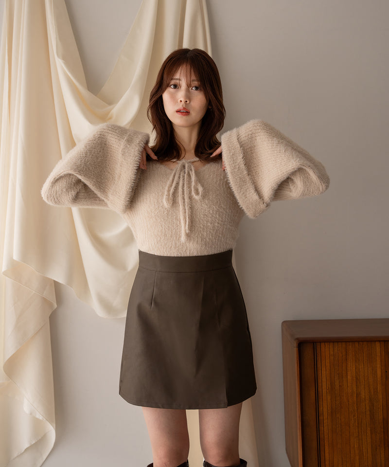 flare sleeve ribbon knit / フレアスリーブリボンニット