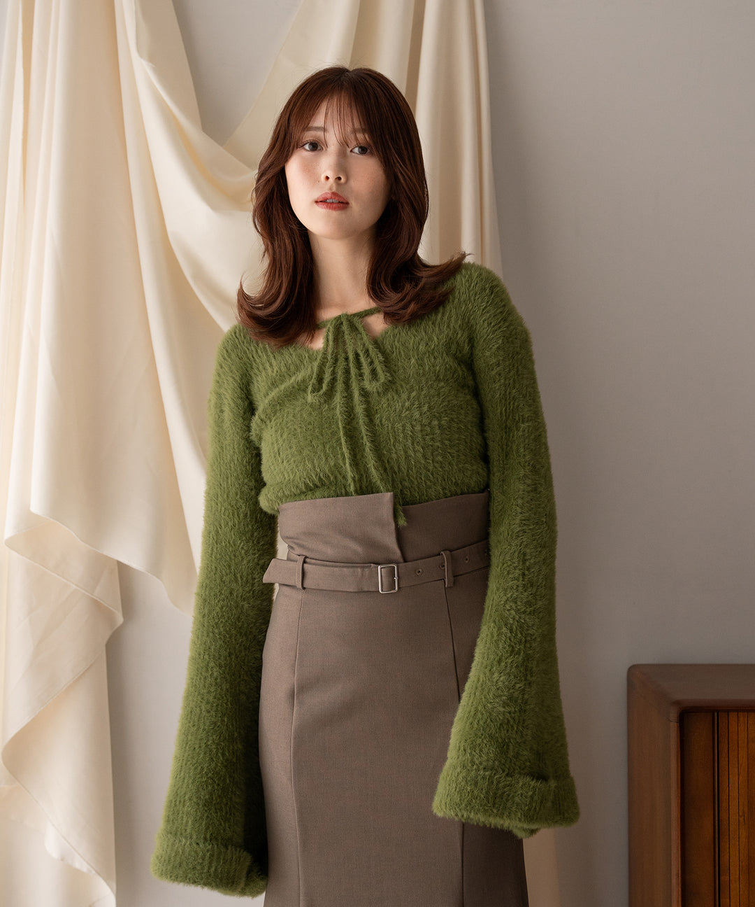 flare sleeve ribbon knit / フレアスリーブリボンニット