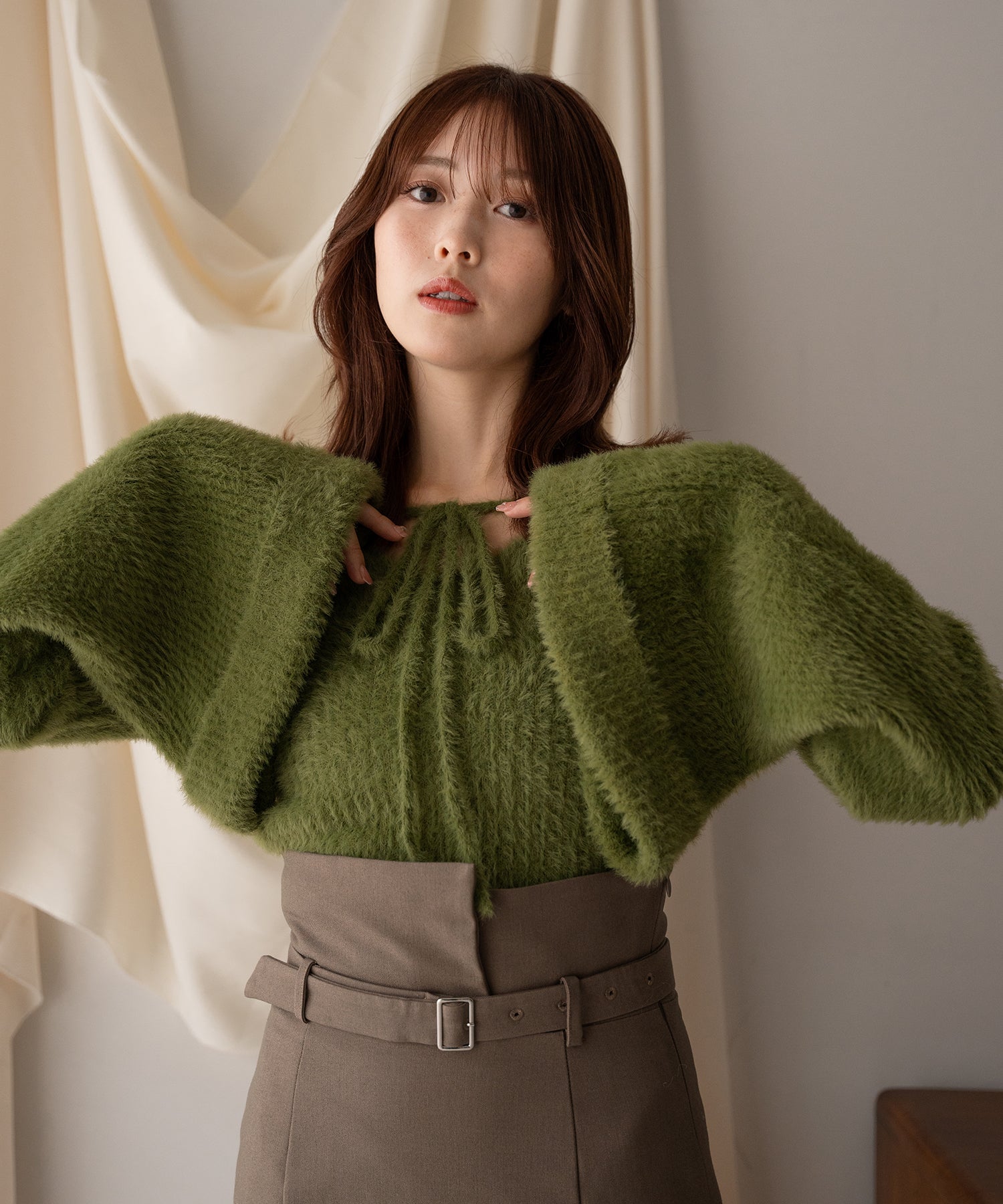 flare sleeve ribbon knit / フレアスリーブリボンニット