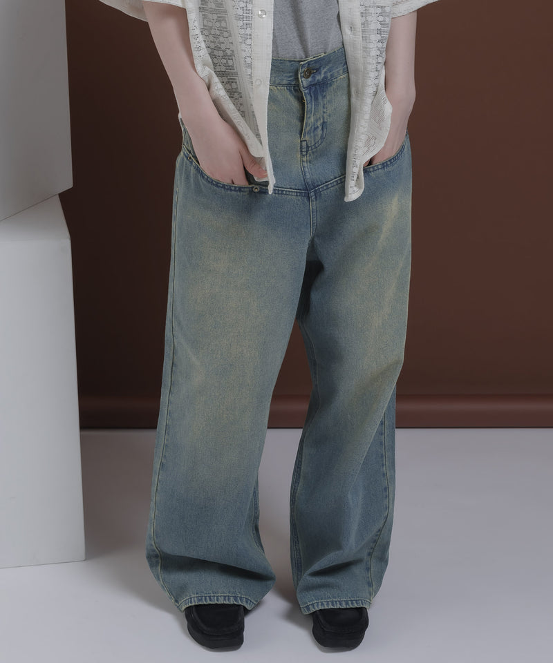 SLASH POCKET DENIM PANTS