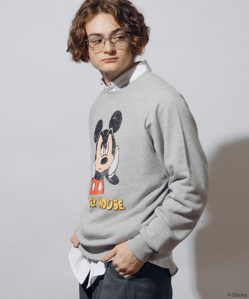 【DISNEY】 MICKEY / PRINT RAGLAN SWEAT SHIRT