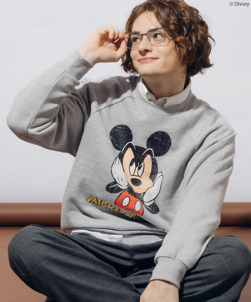 【DISNEY】 MICKEY / PRINT RAGLAN SWEAT SHIRT