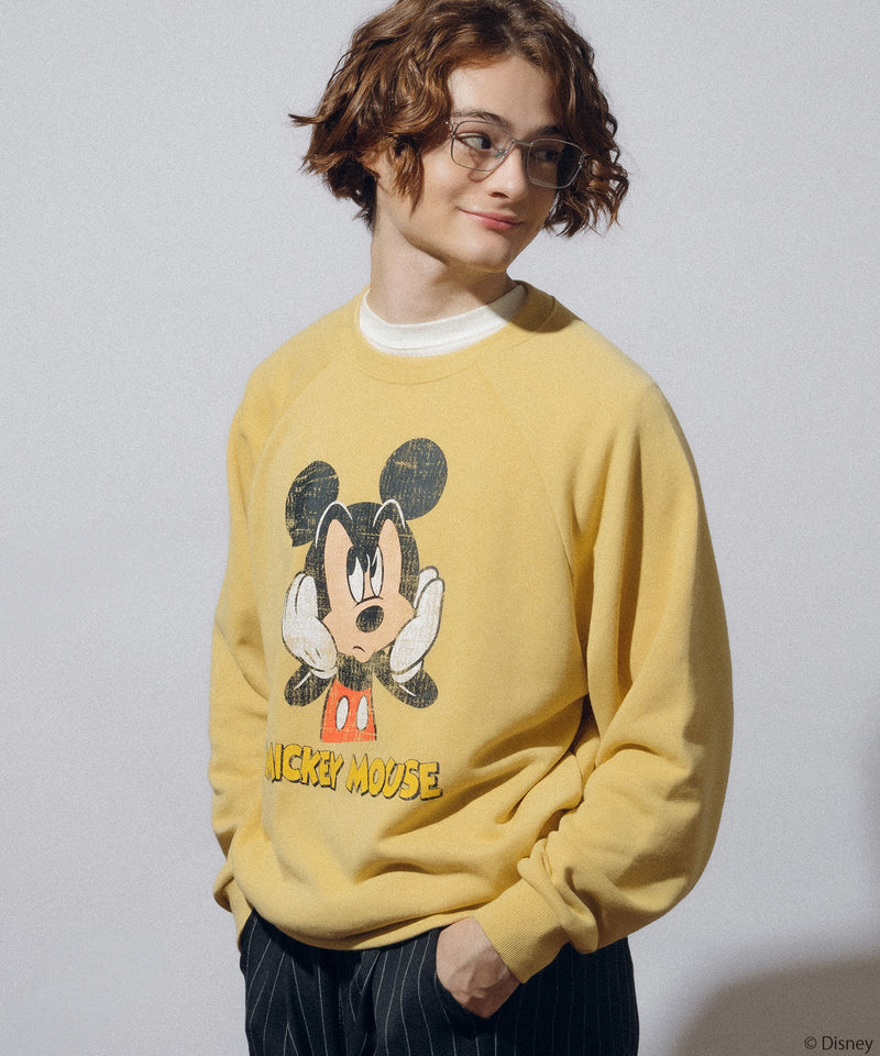 【DISNEY】 MICKEY / PRINT RAGLAN SWEAT SHIRT