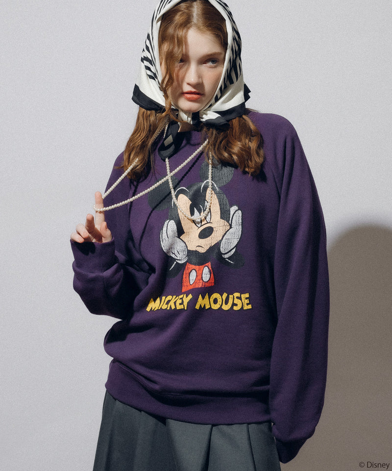 【DISNEY】 MICKEY / PRINT RAGLAN SWEAT SHIRT