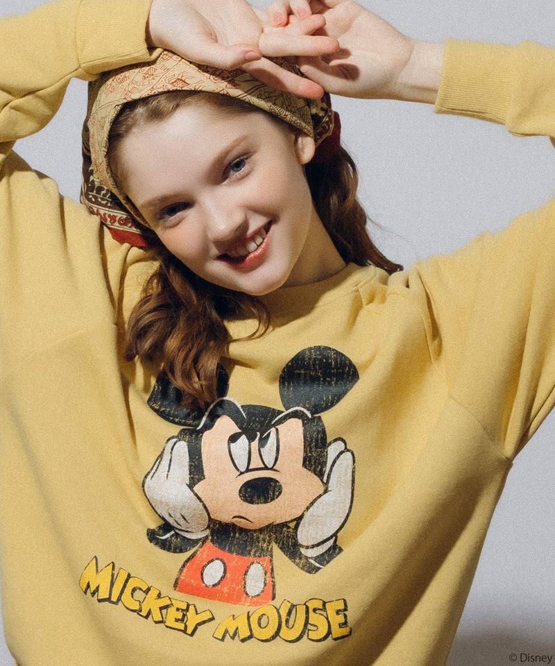 【DISNEY】 MICKEY / PRINT RAGLAN SWEAT SHIRT