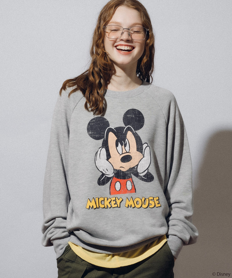 【DISNEY】 MICKEY / PRINT RAGLAN SWEAT SHIRT