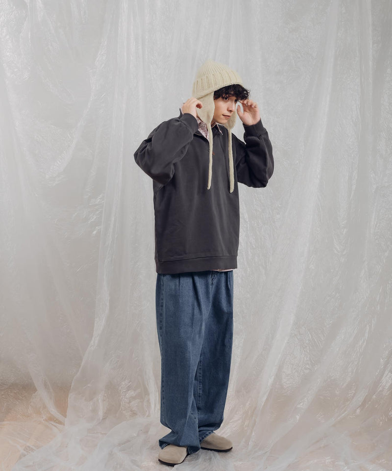 【一部予約商品】HALF ZIP PIGMENT SWEAT ※12月下旬予定
