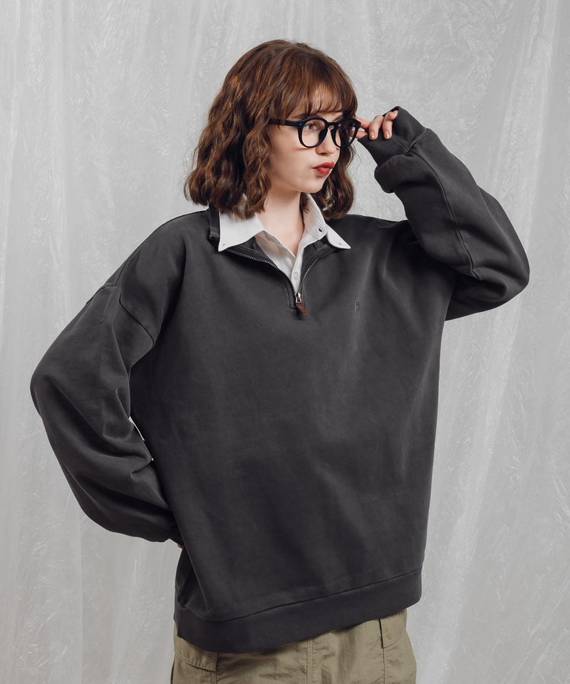 【一部予約商品】HALF ZIP PIGMENT SWEAT ※12月下旬予定