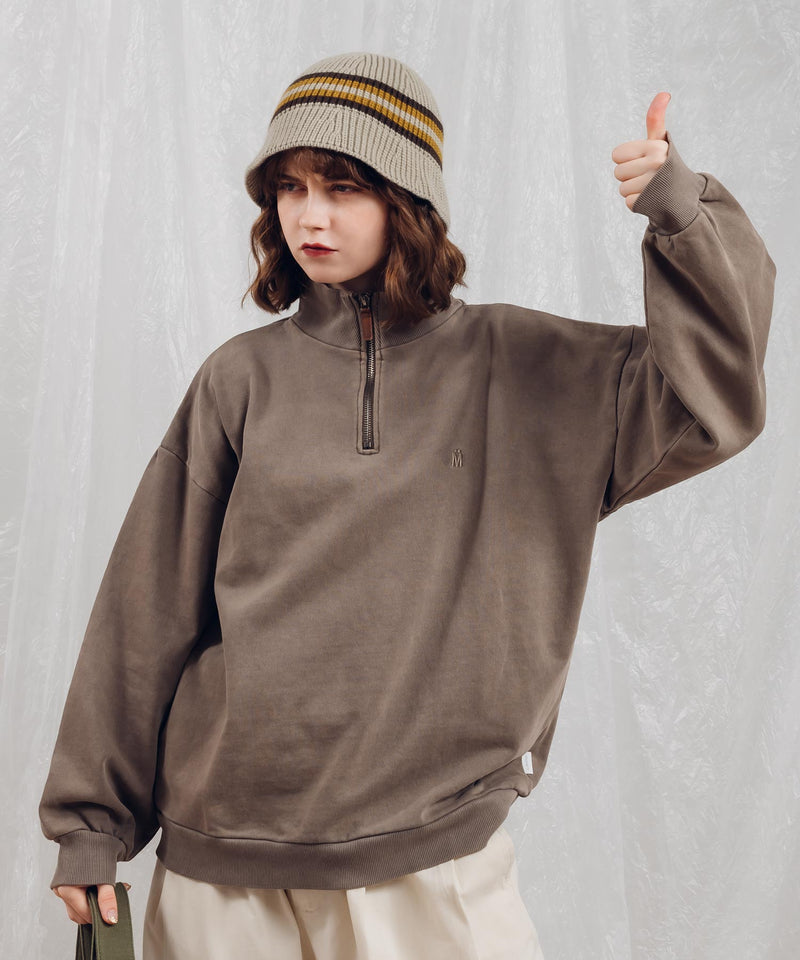 【一部予約商品】HALF ZIP PIGMENT SWEAT ※12月下旬予定