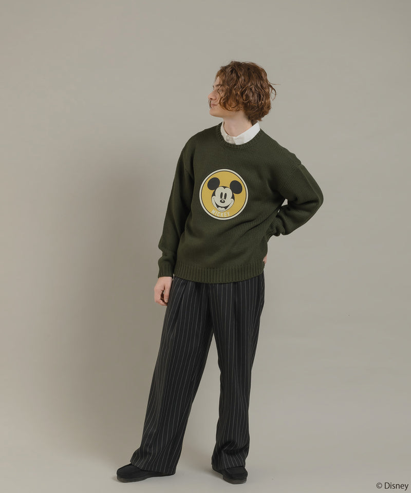 【DISNEY】MICKEY / PRINT KNIT PULLOVER