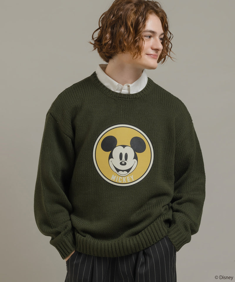 【DISNEY】MICKEY / PRINT KNIT PULLOVER