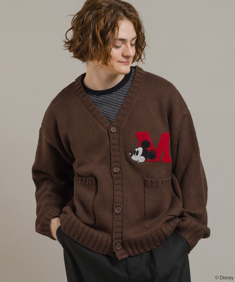 【DISNEY】MICKEY / LETTERED KNIT CARDIGAN