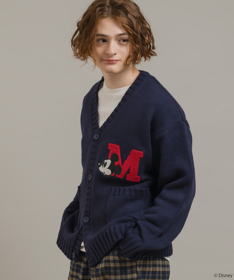 【DISNEY】MICKEY / LETTERED KNIT CARDIGAN