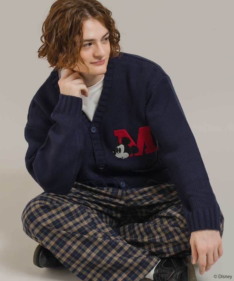 【DISNEY】MICKEY / LETTERED KNIT CARDIGAN