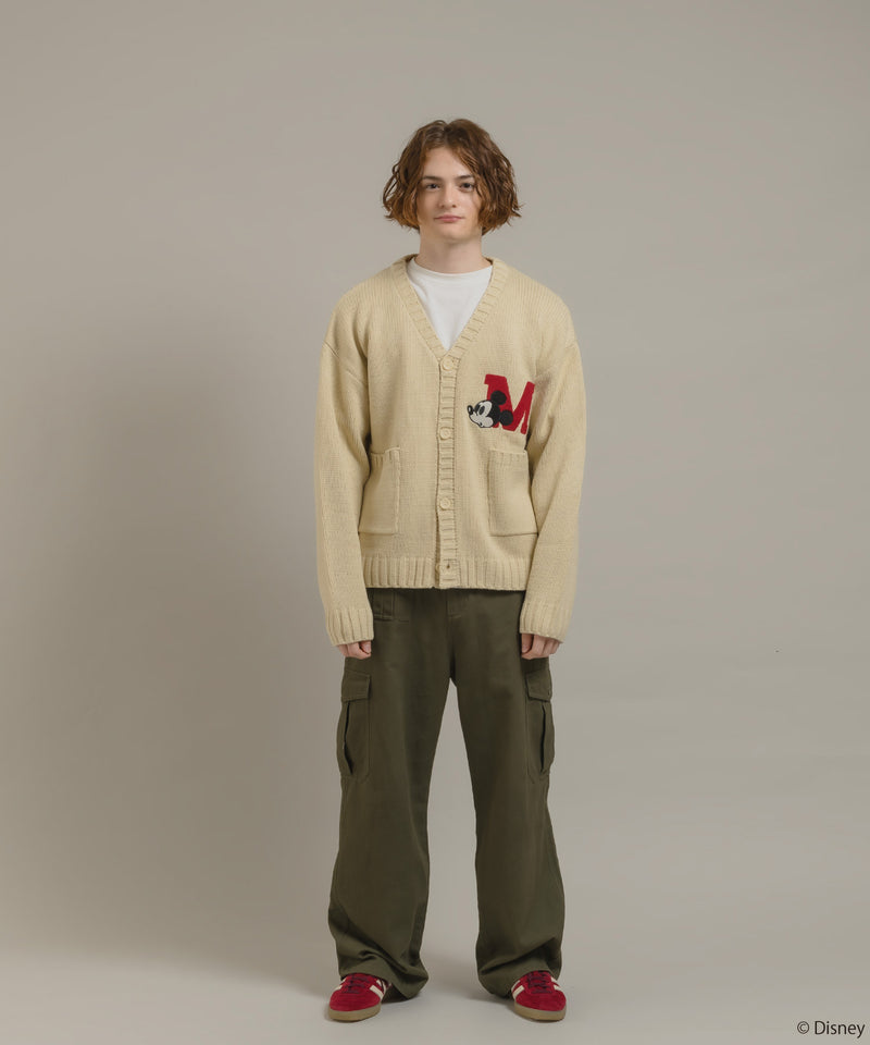 【DISNEY】MICKEY / LETTERED KNIT CARDIGAN