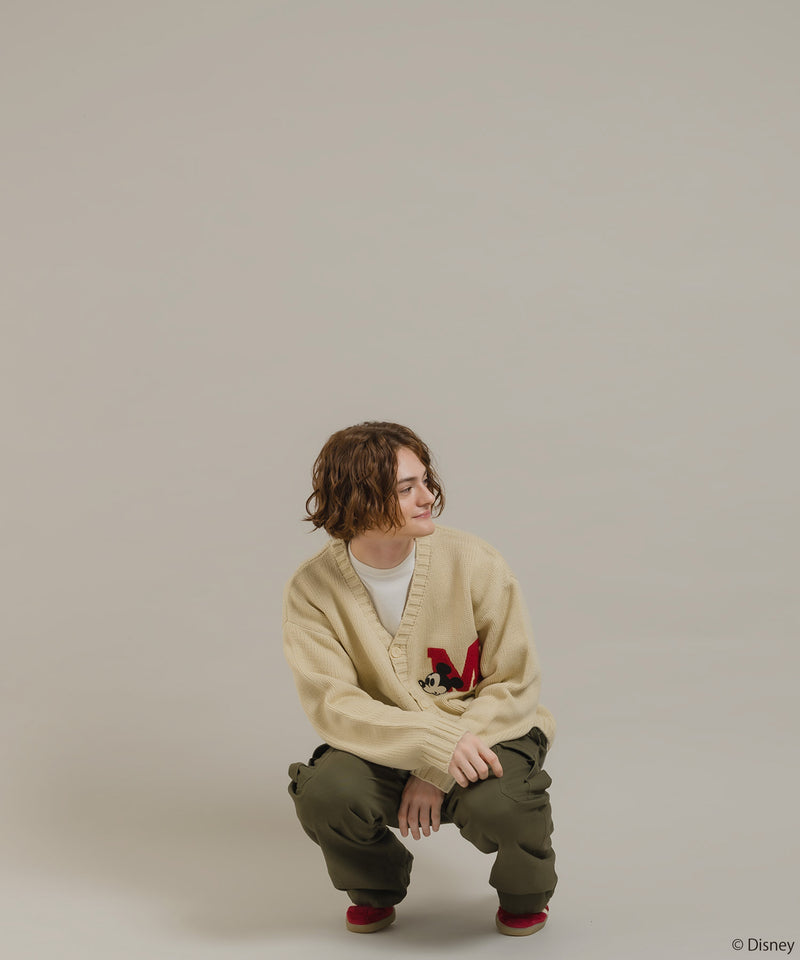 【DISNEY】MICKEY / LETTERED KNIT CARDIGAN