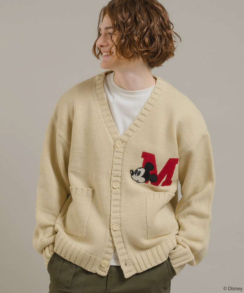 【DISNEY】MICKEY / LETTERED KNIT CARDIGAN