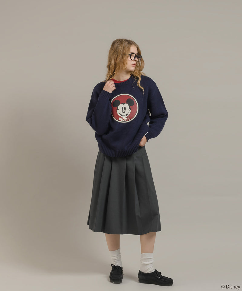 【DISNEY】MICKEY / PRINT KNIT PULLOVER