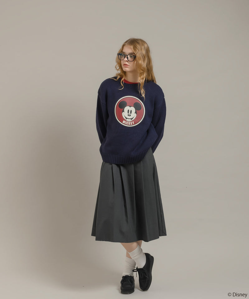 【DISNEY】MICKEY / PRINT KNIT PULLOVER