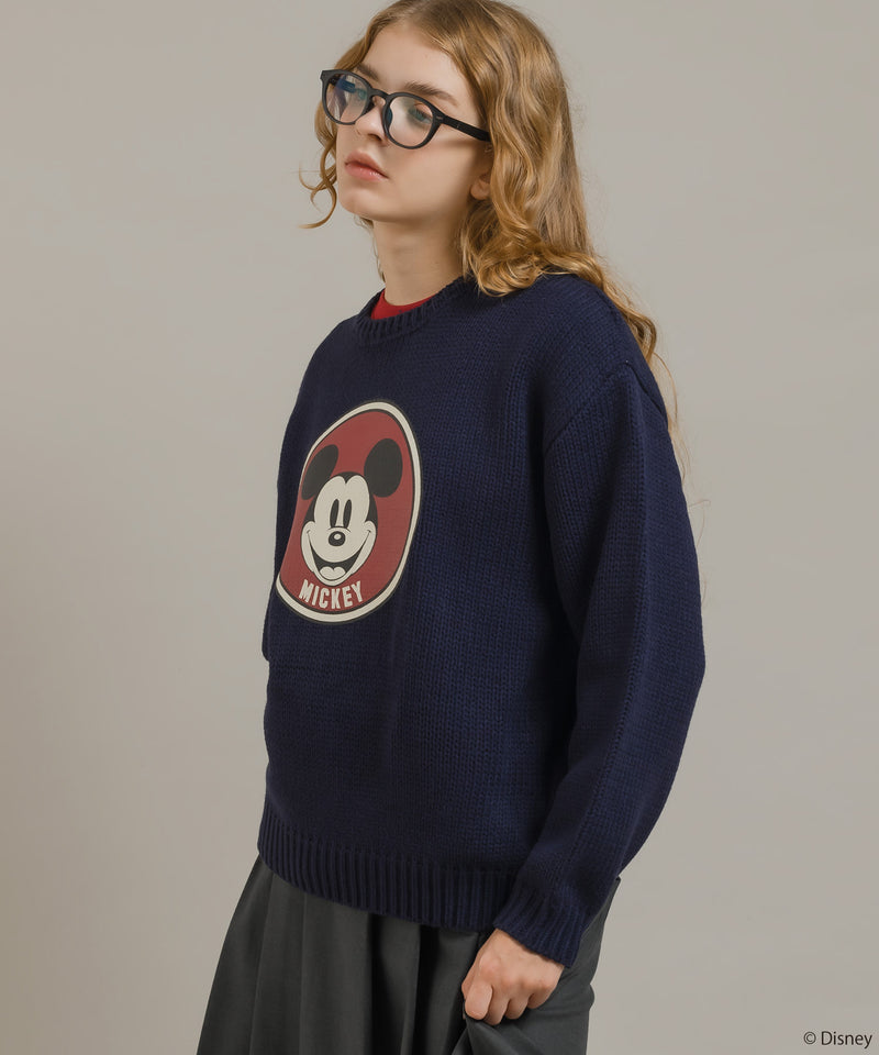 【DISNEY】MICKEY / PRINT KNIT PULLOVER