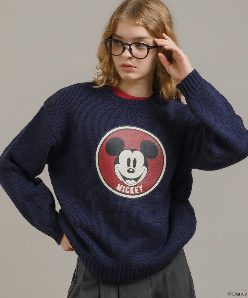 【DISNEY】MICKEY / PRINT KNIT PULLOVER