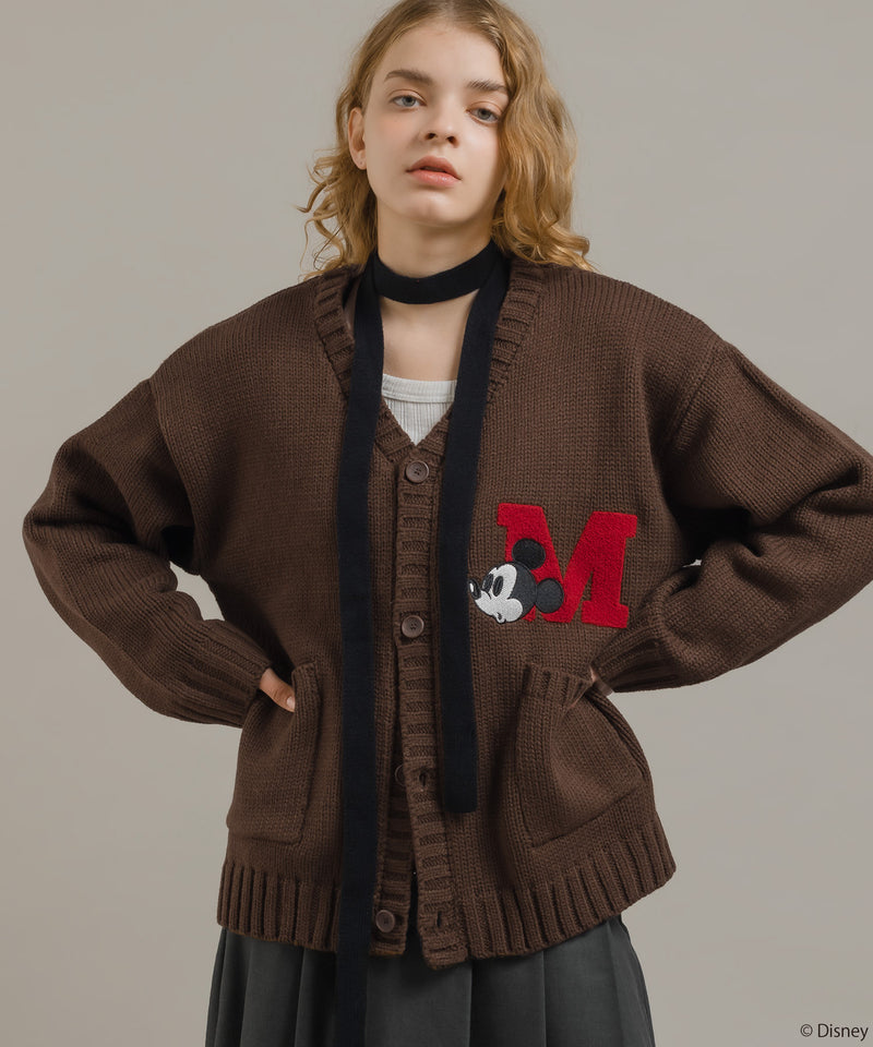 【DISNEY】MICKEY / LETTERED KNIT CARDIGAN