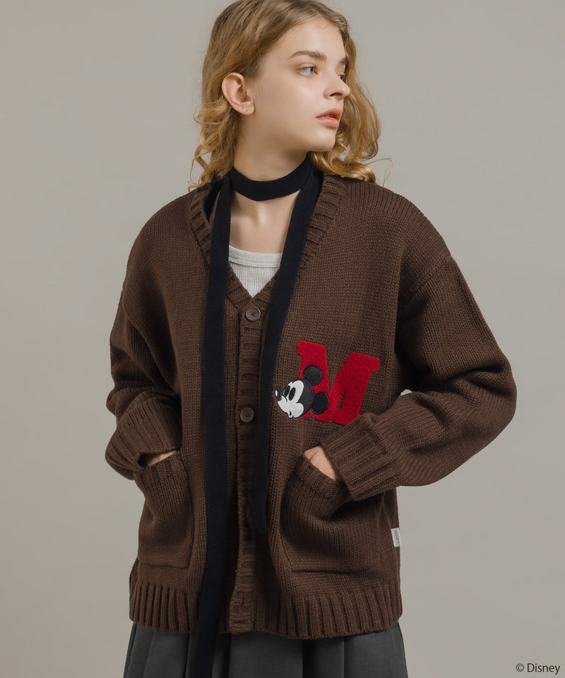 【DISNEY】MICKEY / LETTERED KNIT CARDIGAN