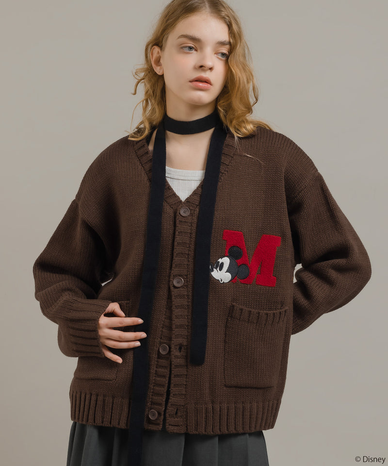 【DISNEY】MICKEY / LETTERED KNIT CARDIGAN