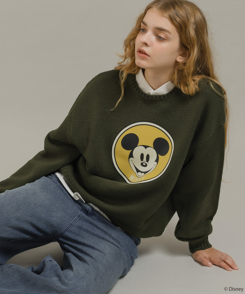 【DISNEY】MICKEY / PRINT KNIT PULLOVER