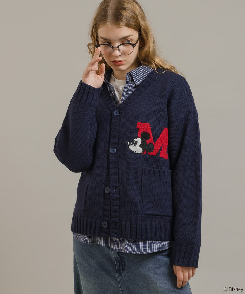 【DISNEY】MICKEY / LETTERED KNIT CARDIGAN