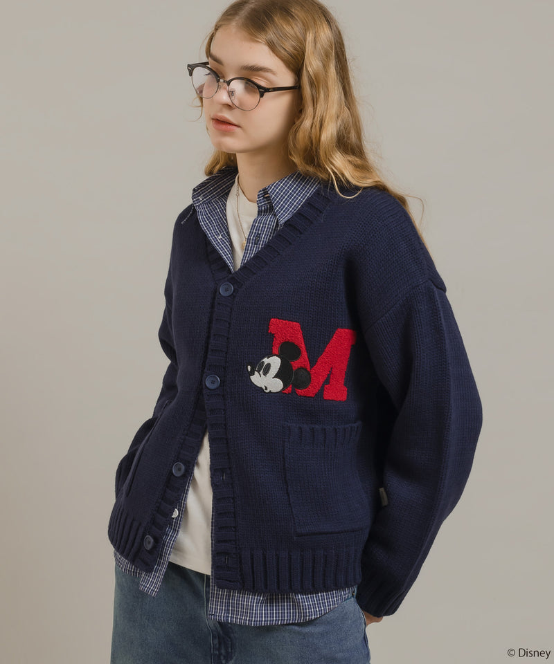 【DISNEY】MICKEY / LETTERED KNIT CARDIGAN