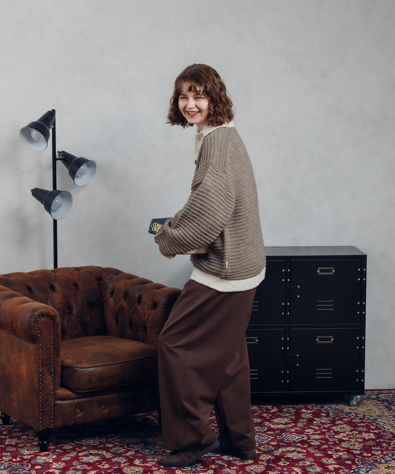 GARTER STITCH POLO KNIT