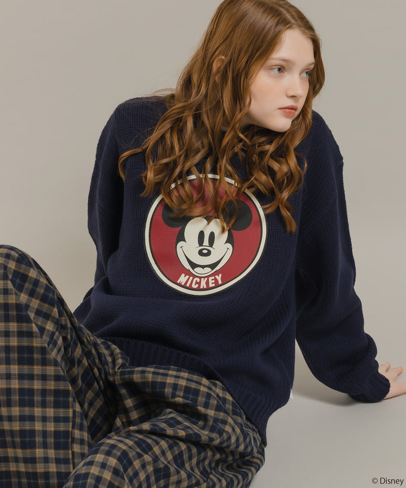 【DISNEY】MICKEY / PRINT KNIT PULLOVER