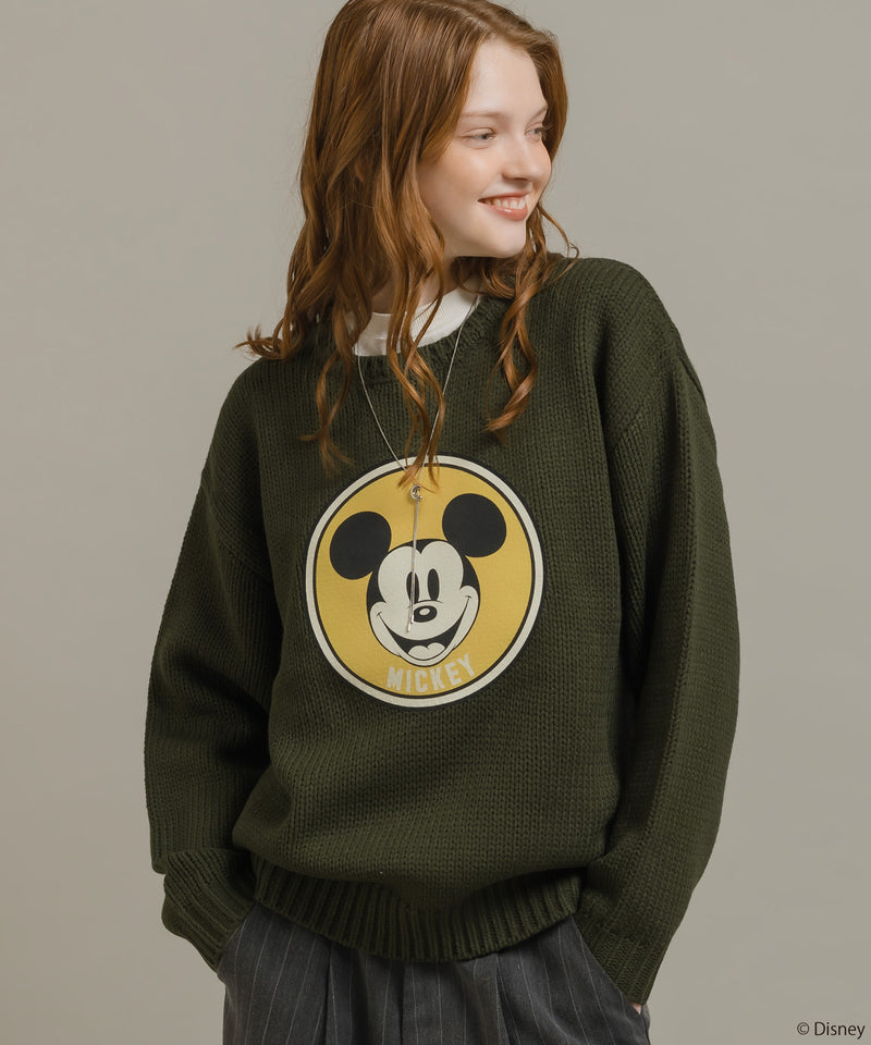 【DISNEY】MICKEY / PRINT KNIT PULLOVER