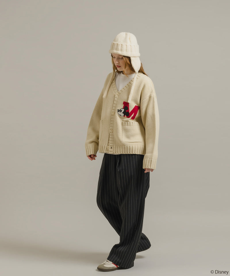 【DISNEY】MICKEY / LETTERED KNIT CARDIGAN