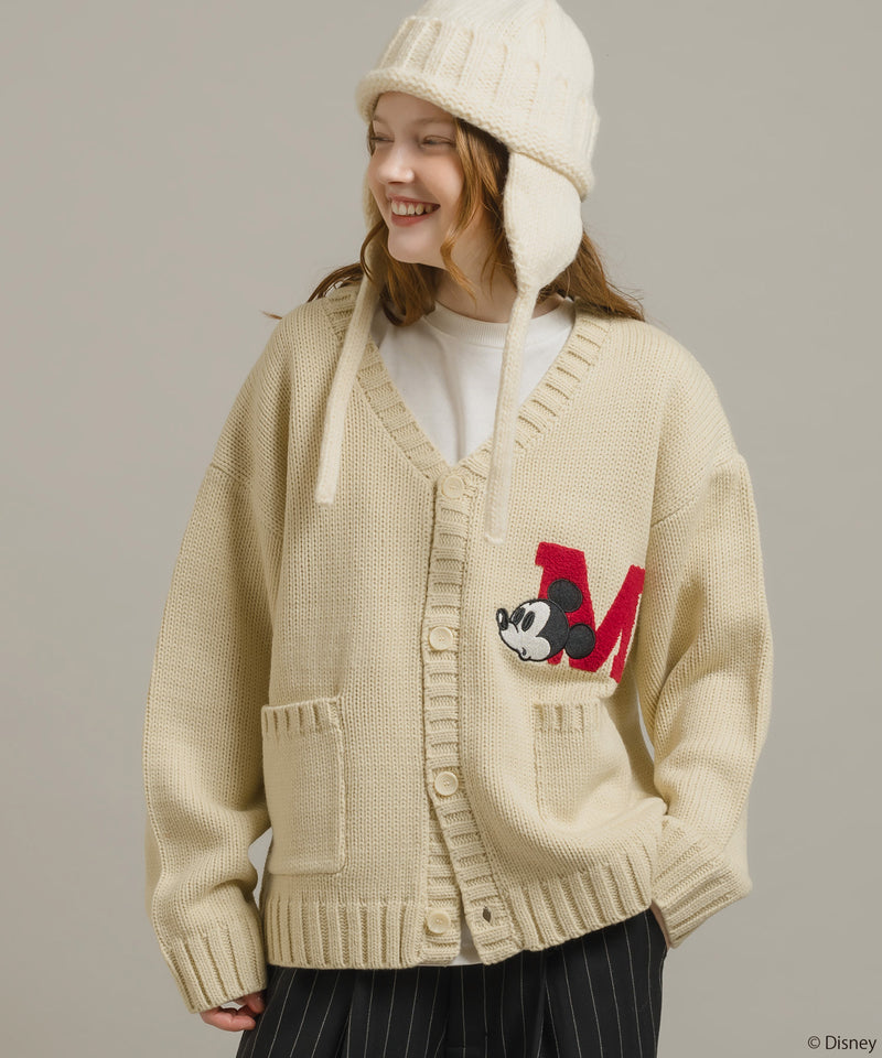 【DISNEY】MICKEY / LETTERED KNIT CARDIGAN