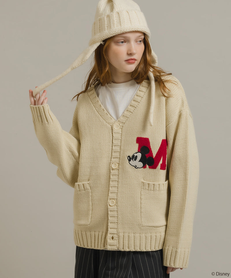 【DISNEY】MICKEY / LETTERED KNIT CARDIGAN