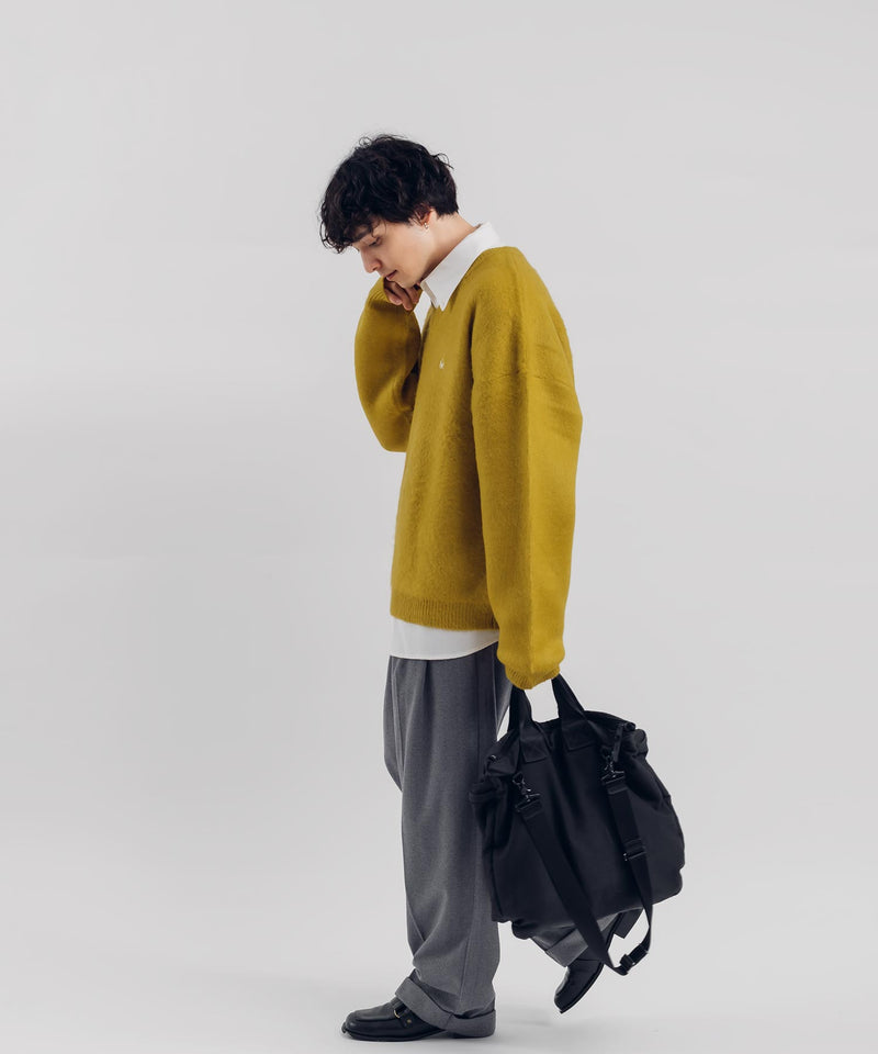 V-NECK BRUSHED KNIT